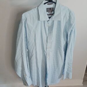 Black Brown 1826 Sky Blue Patterned Dress Shirt - Size 17 34